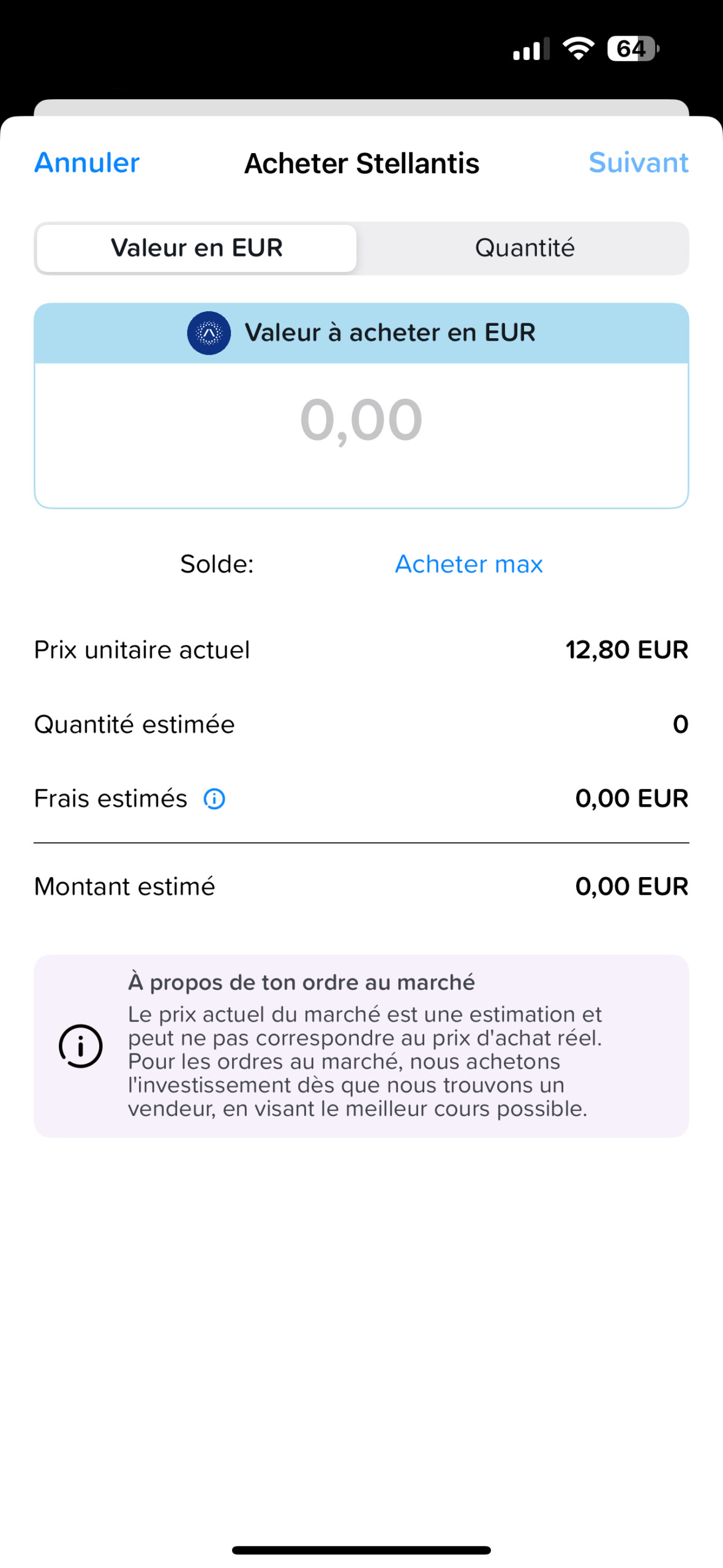 Yah achat fractionné titre