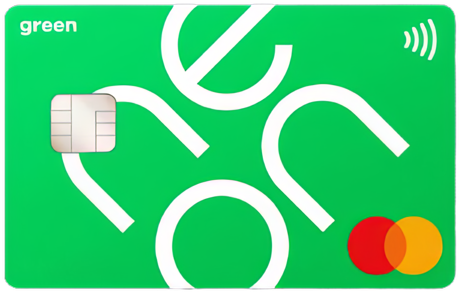 Neon Green recycled plastic Mastercard (HD)